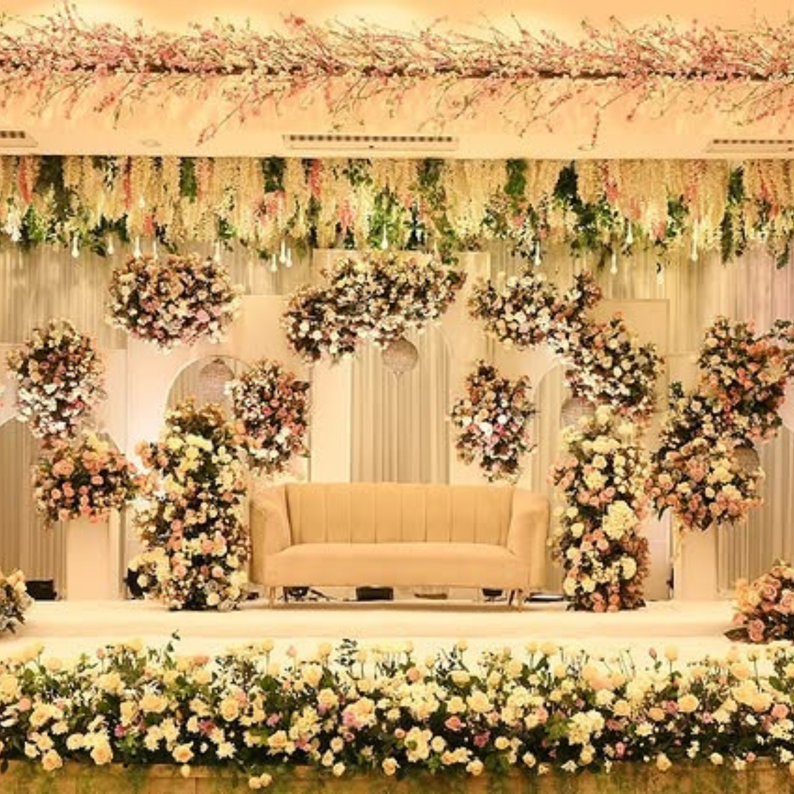 Pastel floral wedding stage