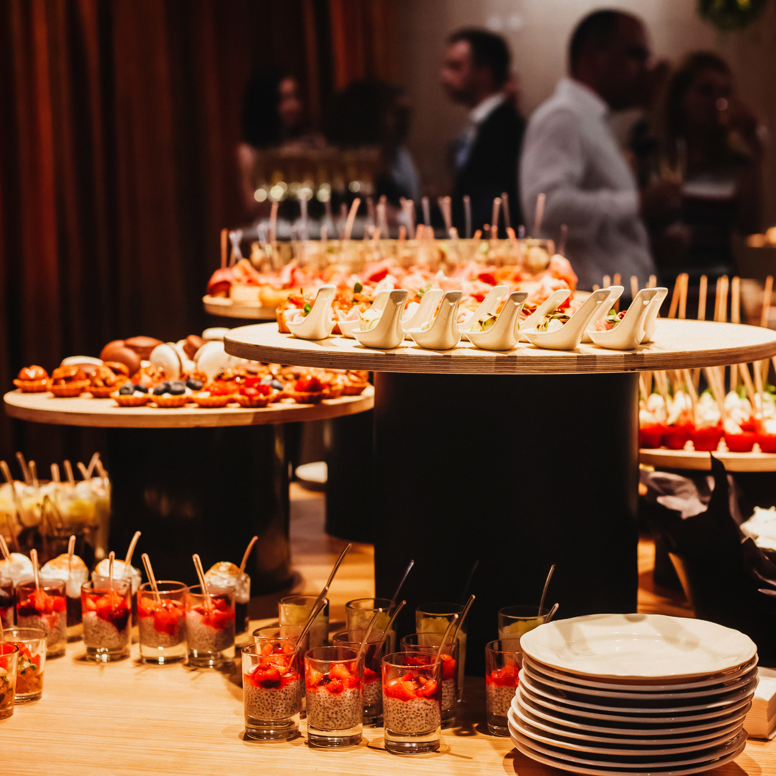Catering display prepared for an event